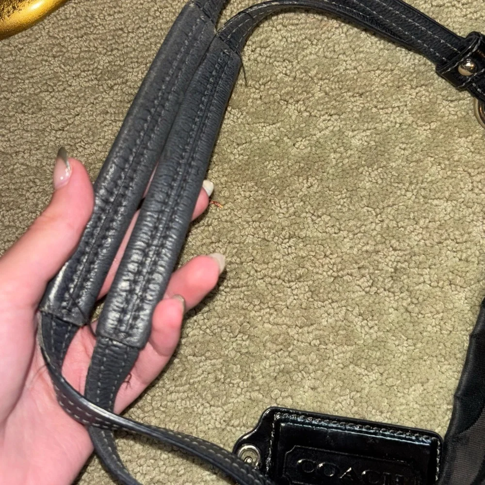 Coach Black Alex Signature Sateen Tote Bag